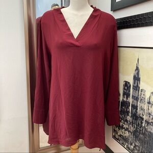 Burgundy shear Eloquii tunic top